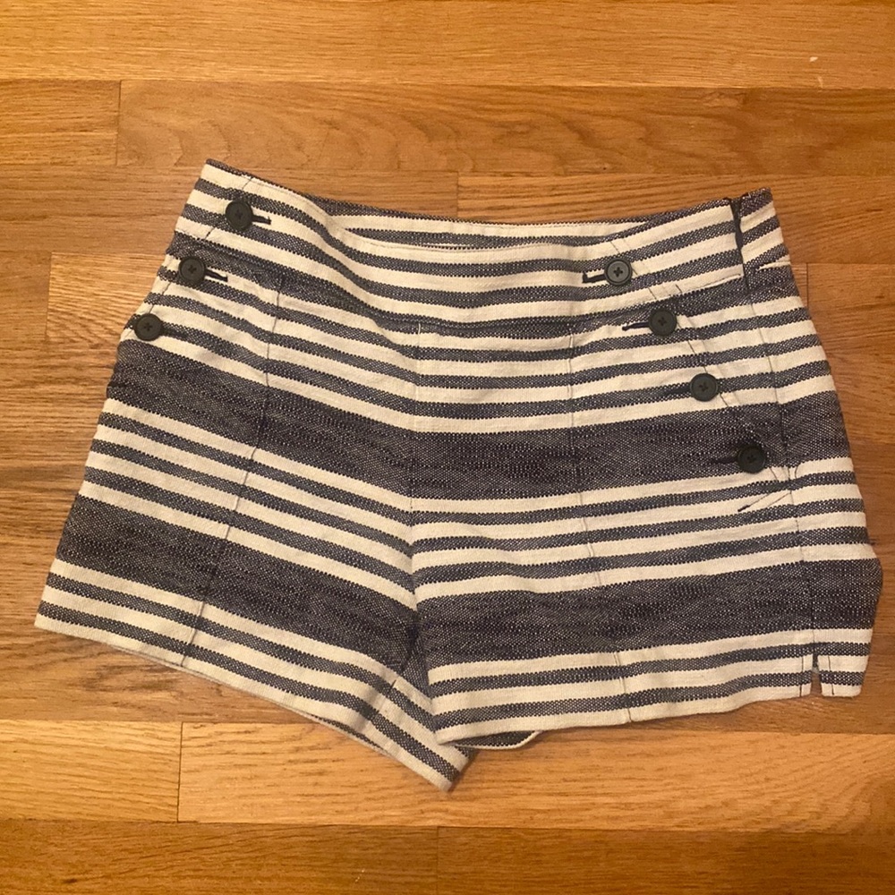 Loft Navy Blue Striped Shorts
